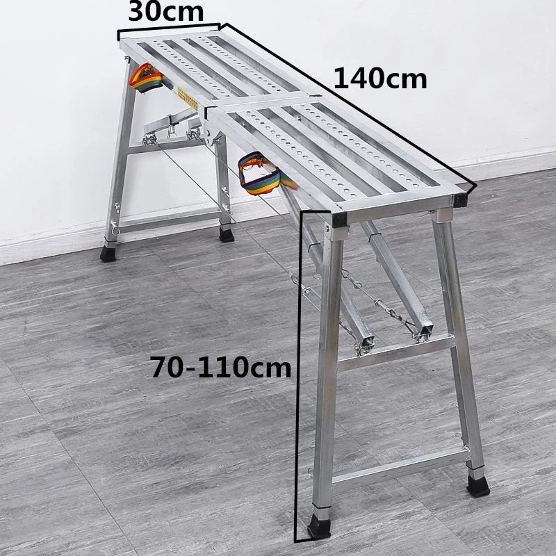 Foldable Steel Scaffolding Ladder – Portable Construction Workbench & Elevated Platform for Home Decoration, Renovation & Heavy-Duty Building Use