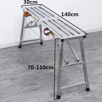 Foldable Steel Scaffolding Ladder – Portable Construction Workbench & Elevated Platform for Home Decoration, Renovation & Heavy-Duty Building Use