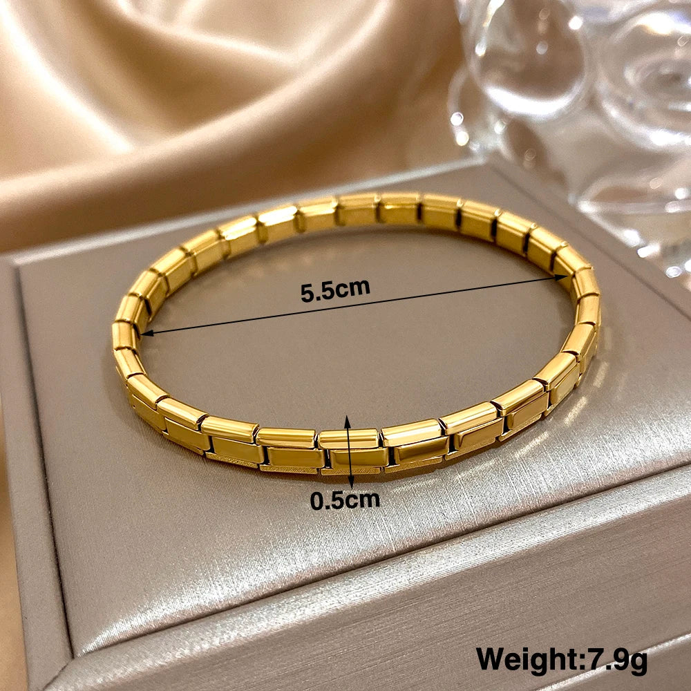 Greatera Five-Layer 10mm Beaded Bracelet – Two-Tone Stainless Steel Watch Chain Bangle Jewelry for Men & Women