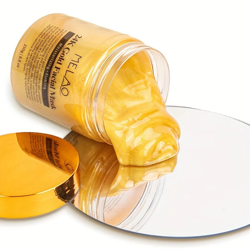 MELAO 24K Gold Collagen Face Mask – Moisturizing & Brightening Facial Treatment for Glowing Skin