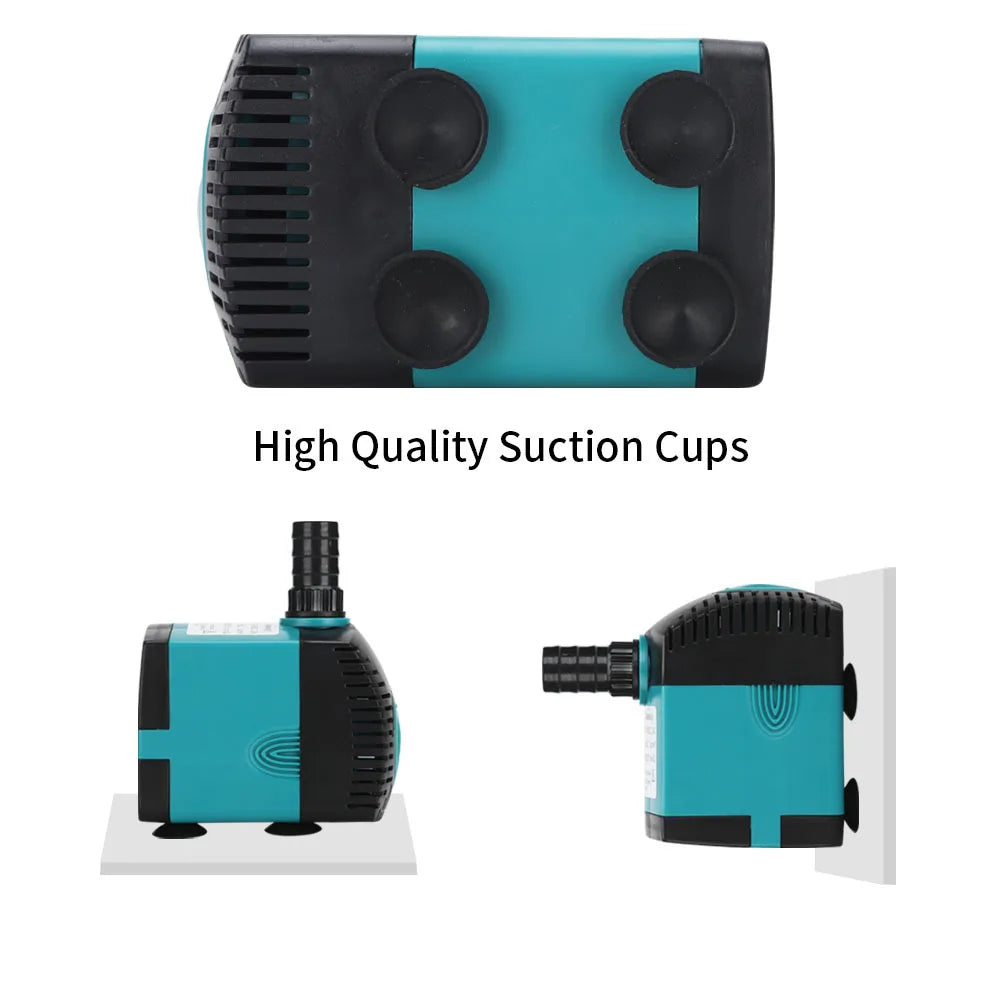 Ultra-Quiet 3-60W Submersible Water Fountain Pump - Filter for Fish Pond & Aquarium, EU/US 220V-240V