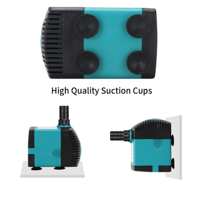 Ultra-Quiet 3-60W Submersible Water Fountain Pump - Filter for Fish Pond & Aquarium, EU/US 220V-240V