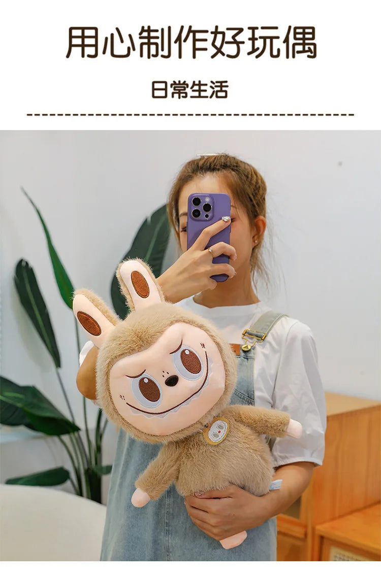 60cm Labubu Cute Rabbit Ragdoll Plush Toy – Soft Mink Fur Cartoon Pillow for Kids Christmas Gift