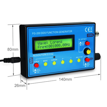 FG-100/FG-200 DDS Function Signal Generator - 0.01Hz–500kHz Frequency Counter & Sine, Square and Sawtooth Waveform Source