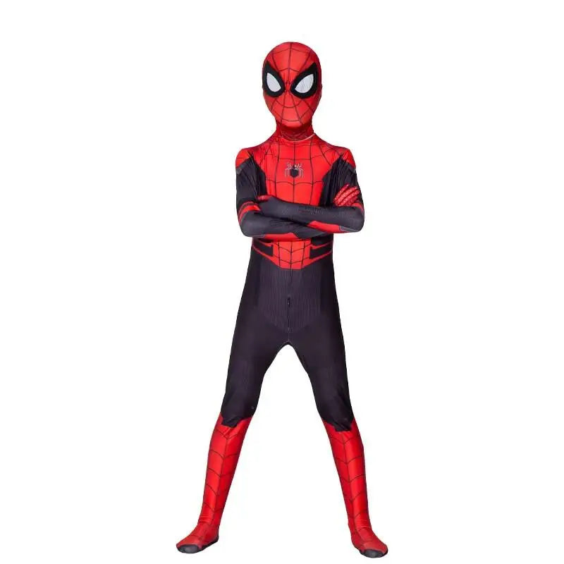 Miles Spider-Man Costume Jumpsuit — Superhero Bodysuit with Head Cover for Halloween & Cosplay Party