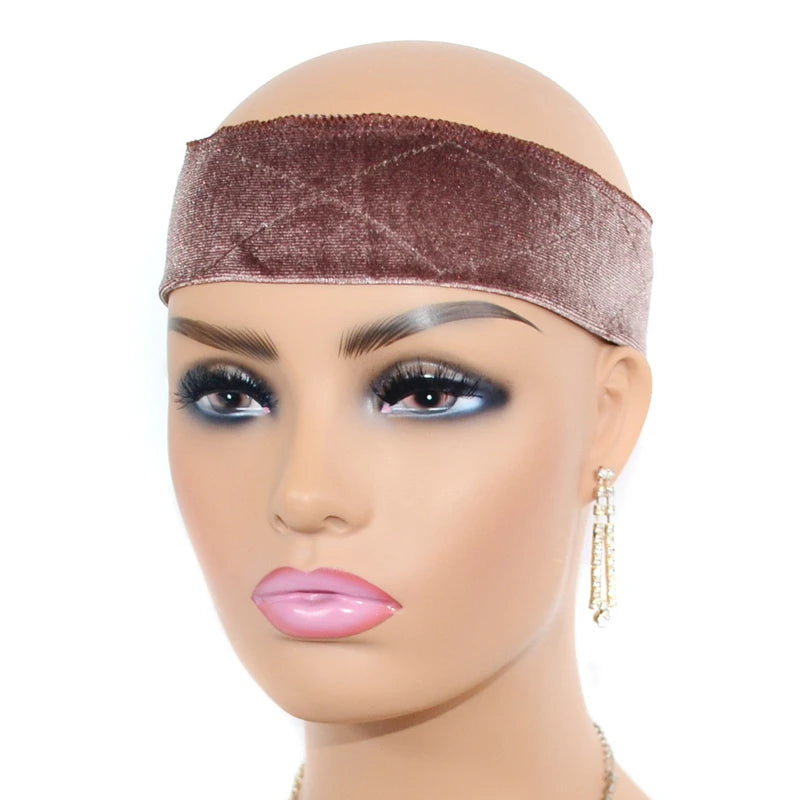 Adjustable Velvet Wig Grip Band - No-Slip Headband for Lace Front Wigs, Secure Wig Holder for Women