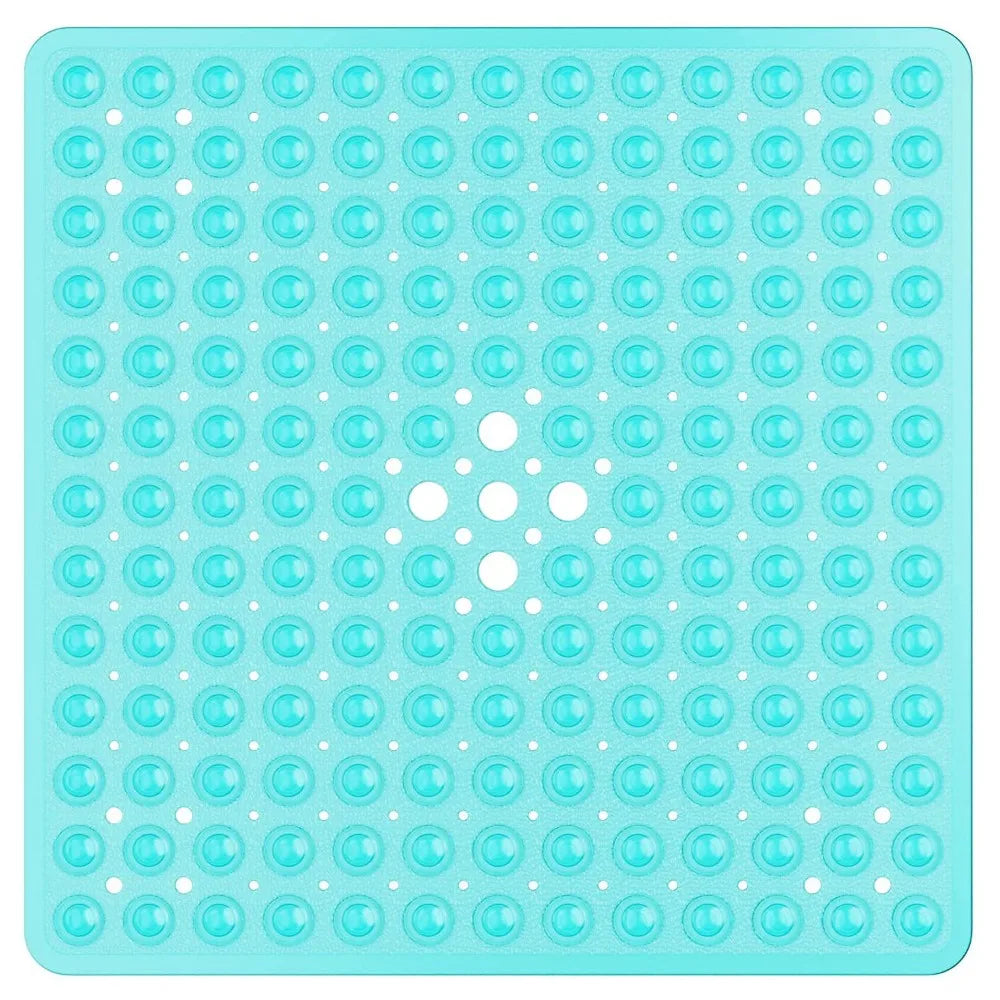 53×53cm Square PVC Shower Mat – Anti-Slip Bath Floor Pad with Suction Cups for Safety in Bathtub & Bathroom
