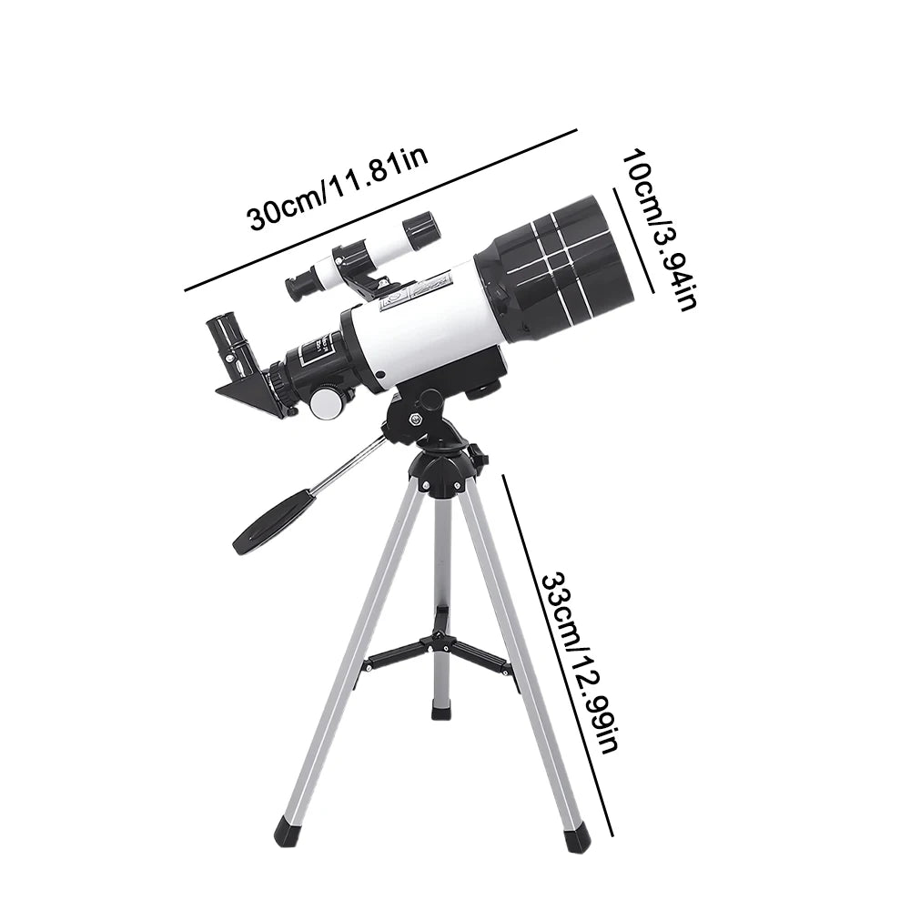 150X Astronomical Telescope – 70mm Refractor Portable Travel Scope with Phone Adapter & Wireless Remote