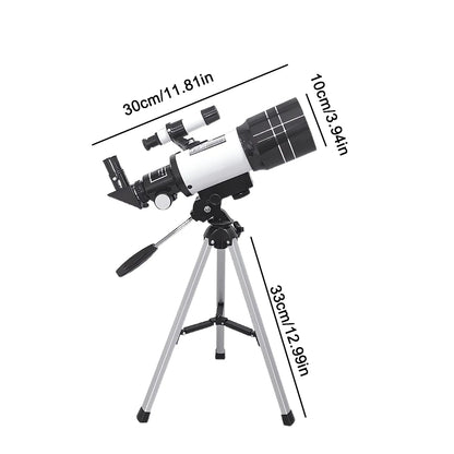 150X Astronomical Telescope – 70mm Refractor Portable Travel Scope with Phone Adapter & Wireless Remote
