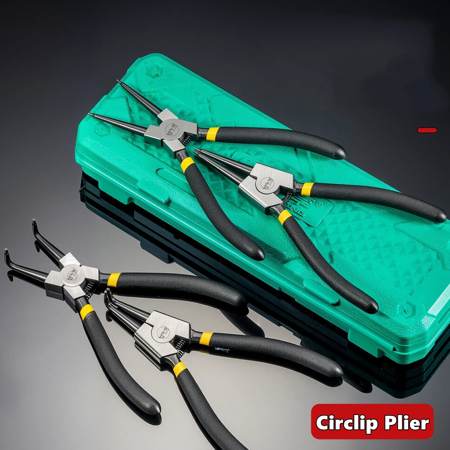 4-Piece Circlip Pliers Set - 6/7 Inch Retaining Ring Needle Nose Tools for Shaft Installation & Removal
