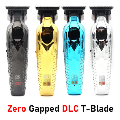 Men's Hair Trimmer – Zero Gapped DLC T-Blade, LED Display, Low Noise, Cordless Professional Hair Clipper for Finishing