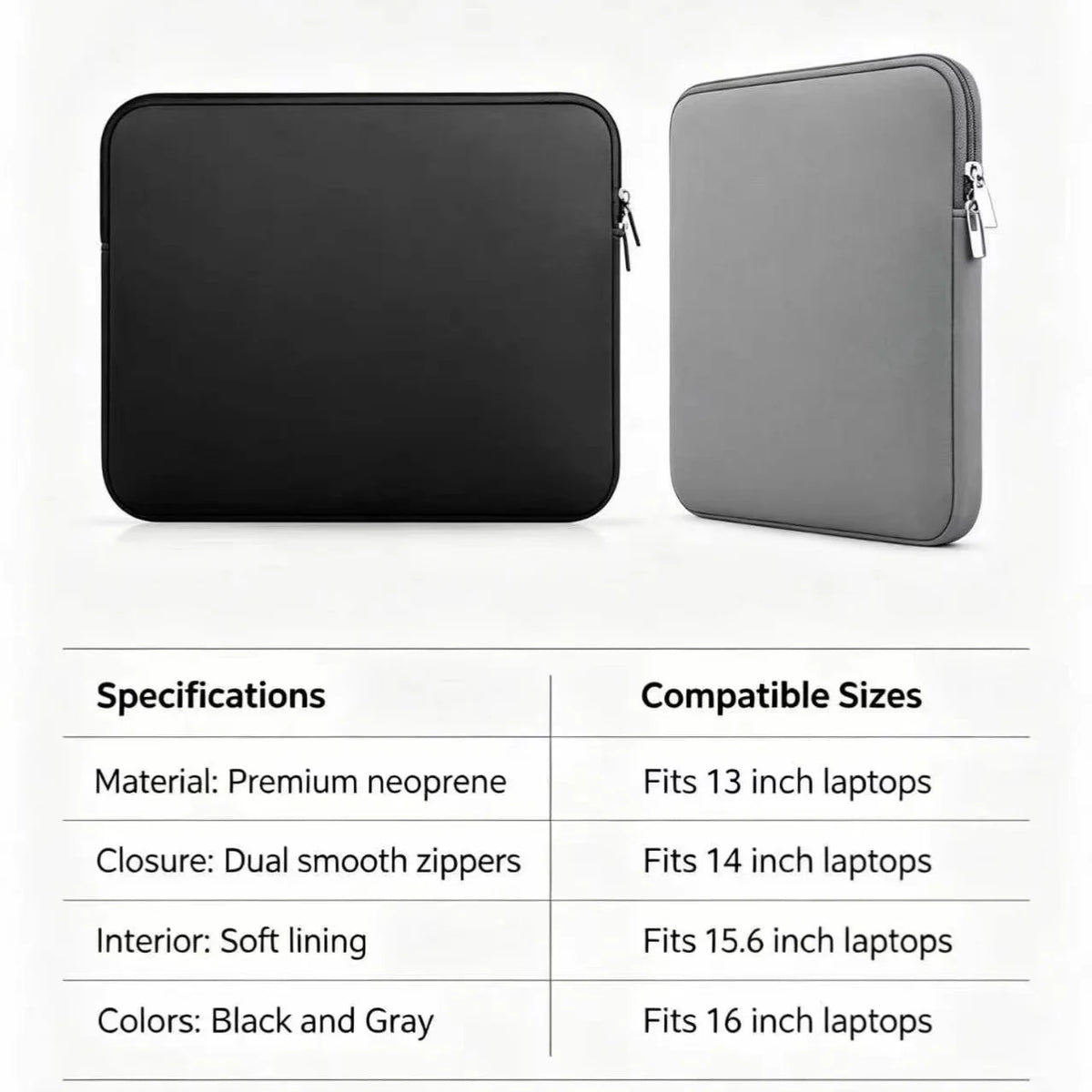 Universal Laptop Sleeve Bag - Protective Case for Xiaomi, Lenovo, Dell & MacBook Air/Pro 13–15.6 Inch Laptops