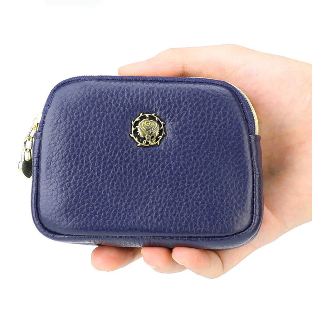 Senorita Genuine Leather Women’s Coin Purse – Double Zipper Small Wallet