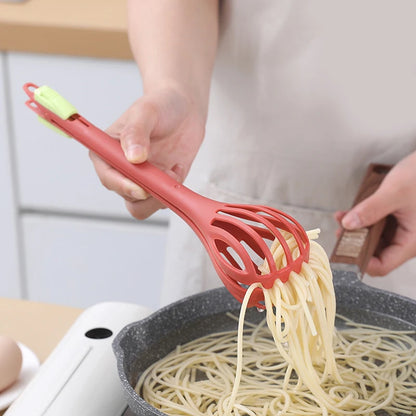 Multifunctional Kitchen Tool Set – Manual Egg Beater, Whisk, Milk Mixer, Pasta Tongs & Food Clips for Baking and Cooking