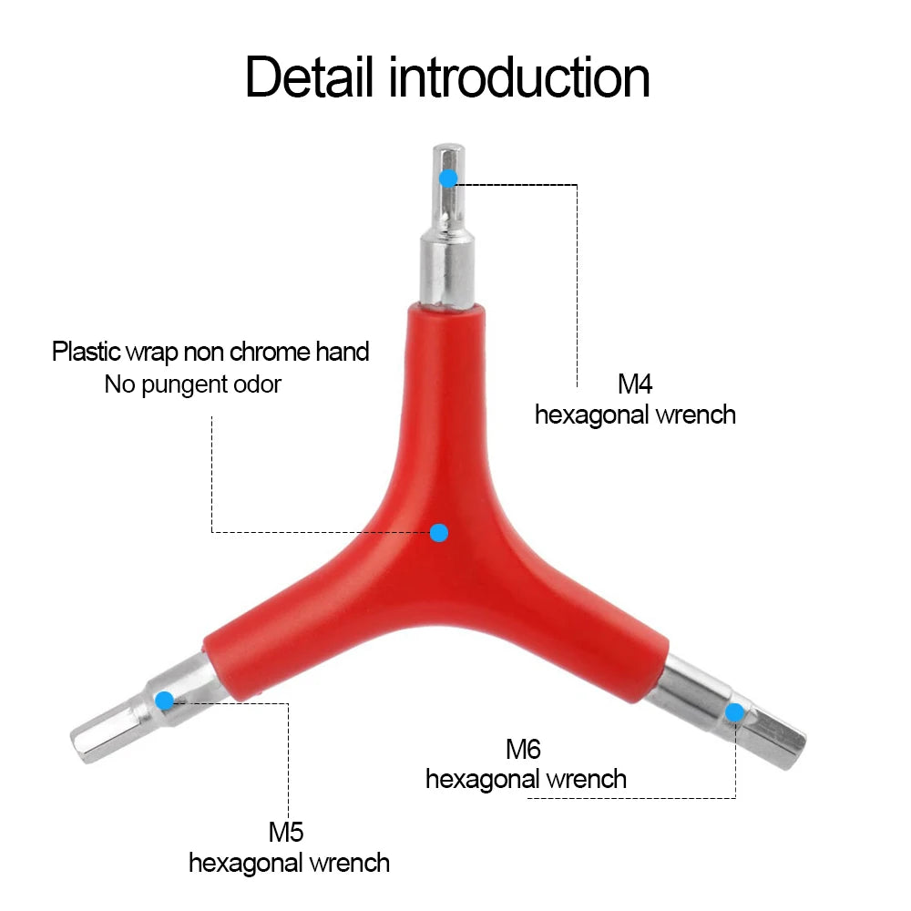 Y-Type Hex Wrench 4/5/6mm - 3-Way Bicycle Repair Tool for MTB & Mountain Bikes