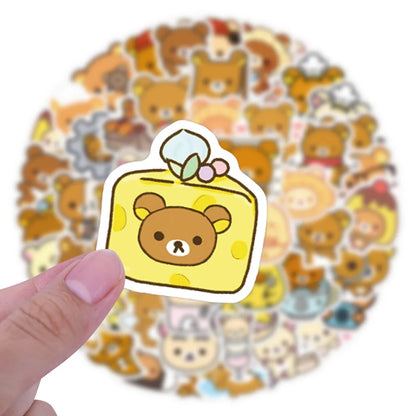 1050-Piece Rilakkuma Bear Stickers Set - Cute Kawaii Waterproof Vinyl Decals for Laptops, Phone Cases, Notebooks, and Water Bottles