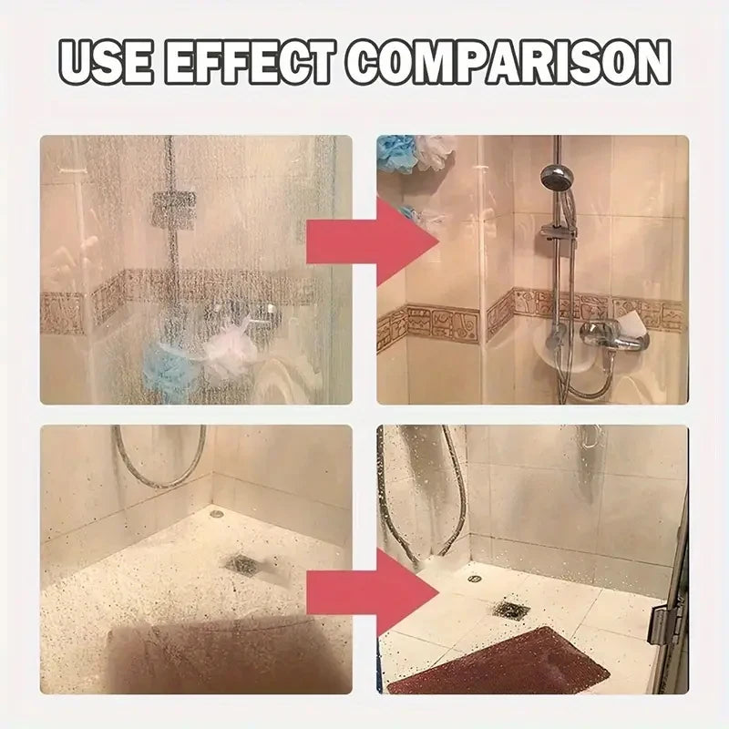 Bathroom Glass Polish Gel - Hard Water Stain and Limescale Remover for Shower Doors, Tiles, and Stainless Steel Surfaces