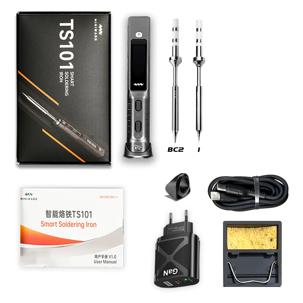 TS101 90W Mini USB Soldering Iron - Digital Adjustable Temperature Electric Solder Station with PD Charger Support