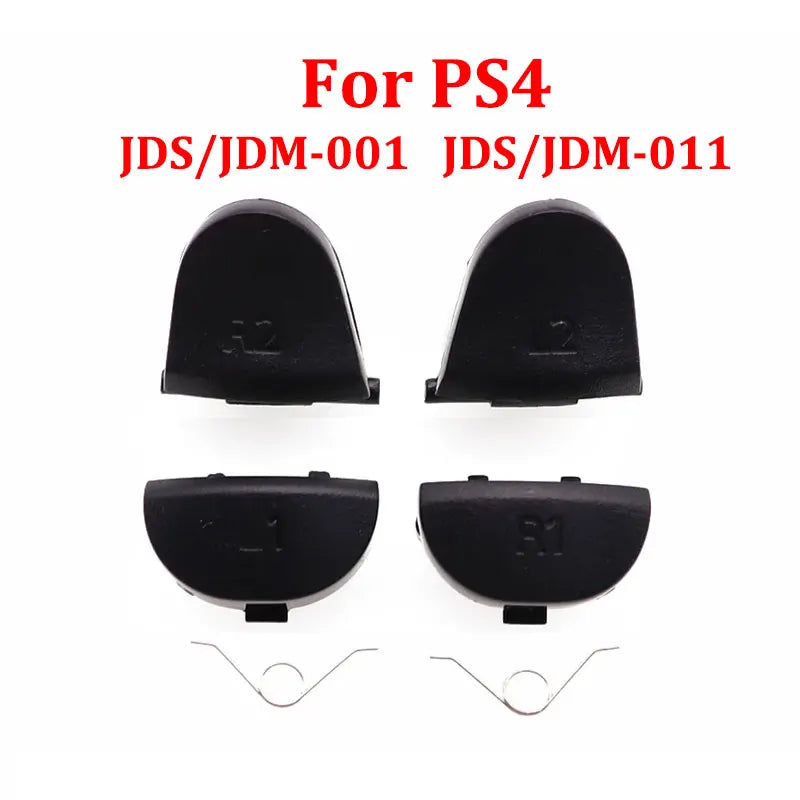 JCD PS3/PS4/PS5 Controller Replacement Trigger Buttons Set – L1 R1 L2 R2 Game Keys with Springs (Black)