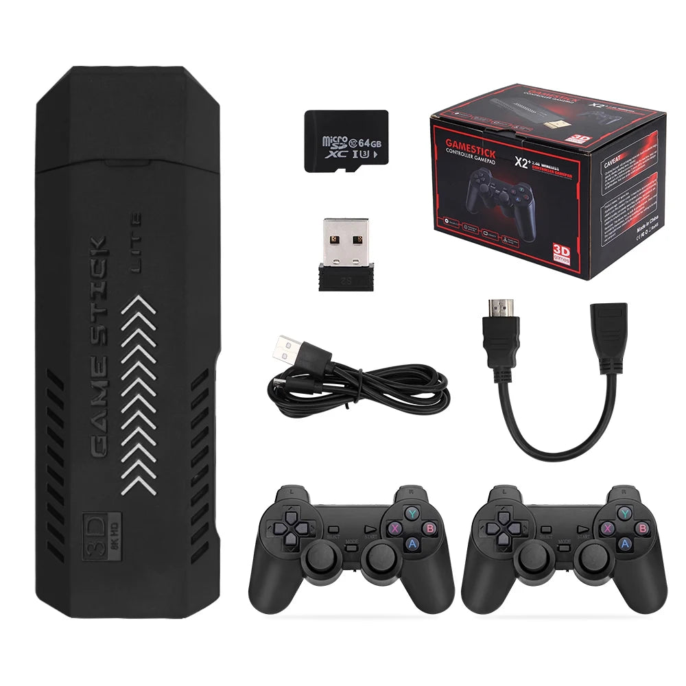 GD10 Plus 4K Game Stick Console – 256G, 58,000 Games, Dual 2.4G Wireless Controllers for N64/PSP/PS1/GBA
