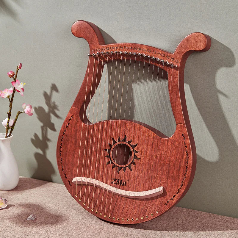 Lyre Harp 19-String – High-Quality Mahogany Musical Instrument with Spare Strings