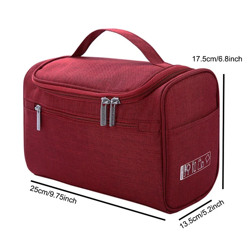 Waterproof Cosmetic Bag Travel Organizer - Makeup Bag for Women and Men, Bathroom Toiletry Pouch Wash Neceser, Hook Up Design