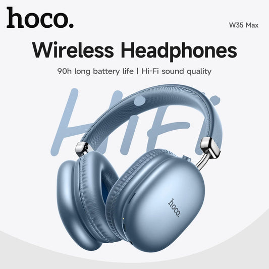 HOCO W35 Max Wireless HiFi Headphones - 42mm Coil Speaker, Bluetooth 5.3, Candy Color, Sports Earphones with AUX/TF Card Mode