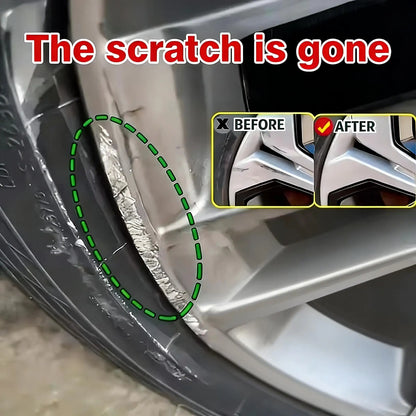 Car Rim Scratch Repair Paste - Wheel Alloy Repair Paint for Black, White & Silver Rims
