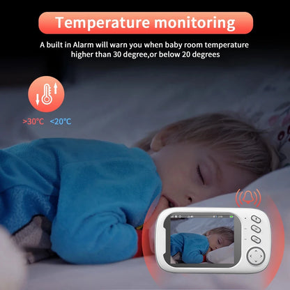 3.5" Wireless Video Baby Monitor – Night Vision, Temperature Monitoring & 2-Way Audio Baby Nanny Security Camera System