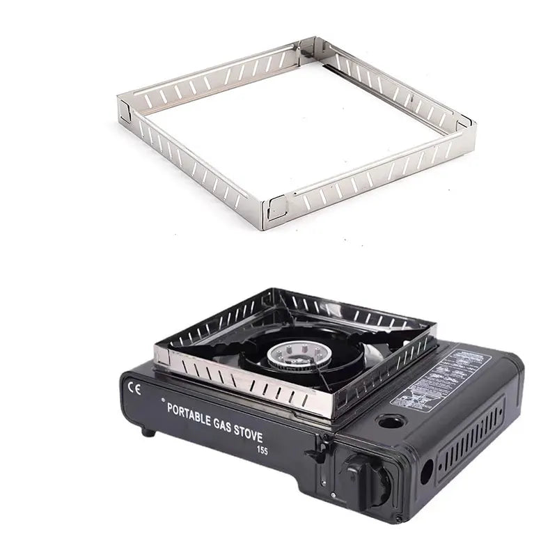Foldable Stainless Steel Gas Stove Windshield - Portable Outdoor Burner Wind Screen for Camping & Hiking
