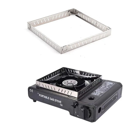 Foldable Stainless Steel Gas Stove Windshield - Portable Outdoor Burner Wind Screen for Camping & Hiking