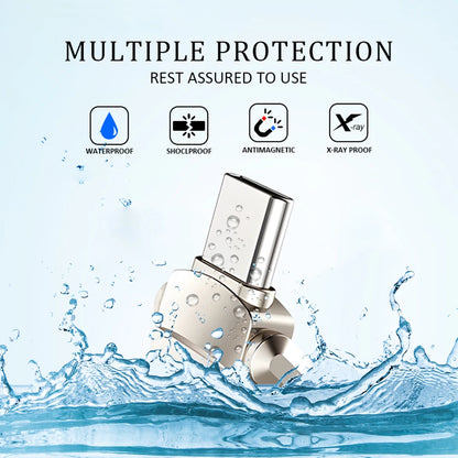 Original Lenovo 2TB USB 3.1 Pendrive – Metal 2-in-1 OTG Flash Drive for Phone & Computer (128GB, 512GB, 1TB, 2TB)