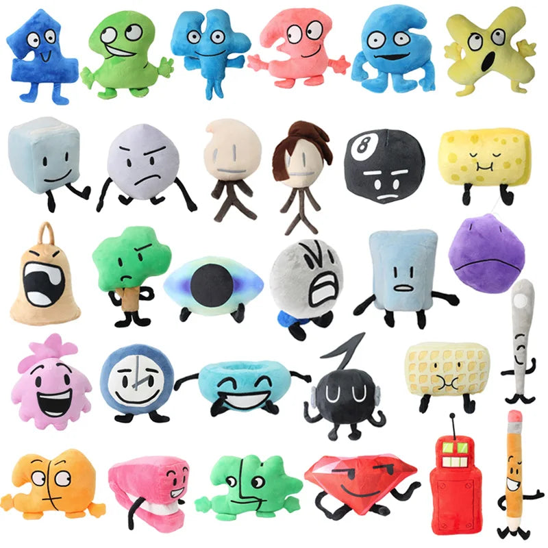 30-Style Battle for Dream Island Plush Toys – Clock, Button, Waffle Ball, Electric Fan, Pillow Doll for Kids Gift