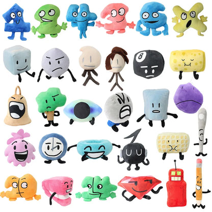30-Style Battle for Dream Island Plush Toys – Clock, Button, Waffle Ball, Electric Fan, Pillow Doll for Kids Gift