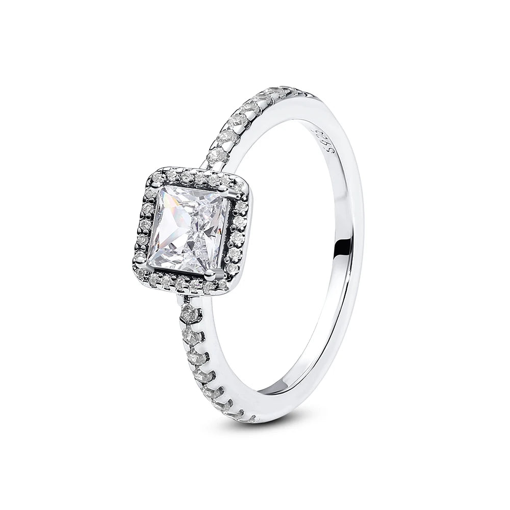 925 Sterling Silver Women’s Ring – Crown, Heart & Wishbone Design with Crystal, Rose Gold Engagement & Wedding Jewelry