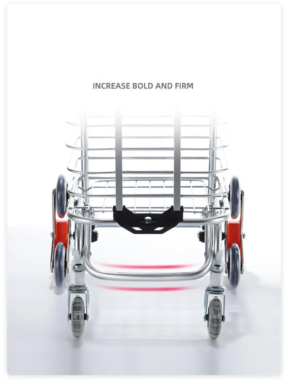 Portable Aluminum Alloy Grocery Cart – Folding Trolley with Large Capacity, Lightweight & Step Climbing Design
