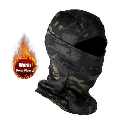 Winter Fleece Camouflage Balaclava – Warm Full Face Mask for Skiing, Cycling & Motorcycling, Cold-Proof Helmet Lining