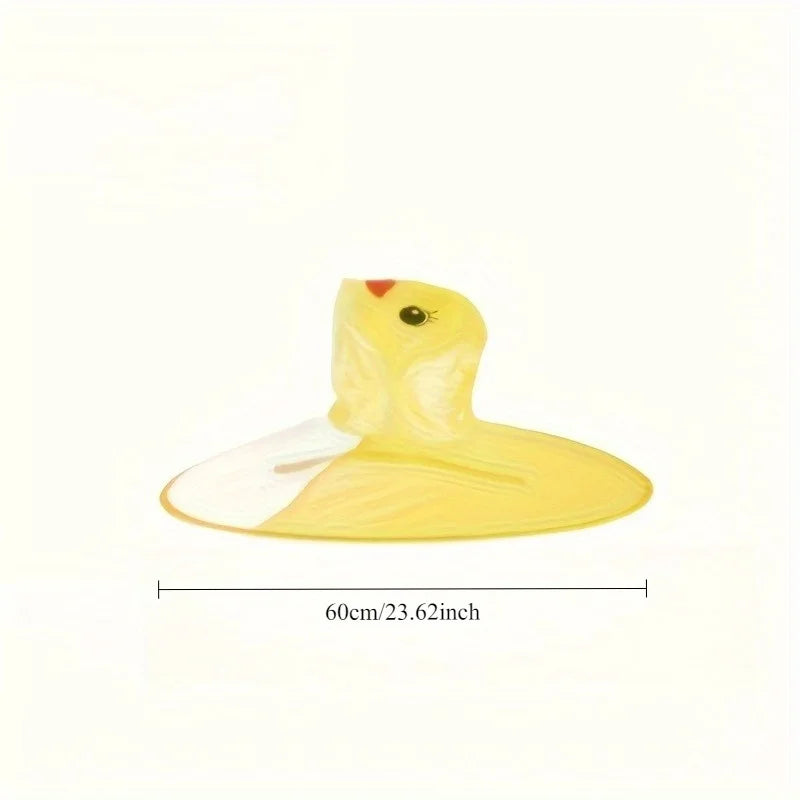 Duck-Shaped Umbrella Hat – Foldable Rain Poncho with Cute Yellow Duck Design for Fishing & Camping