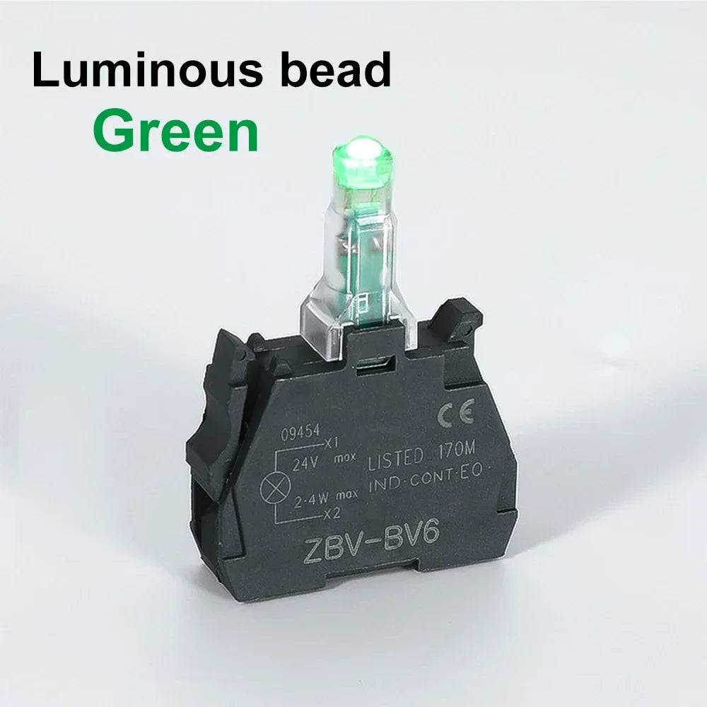 XB4 22mm LED Rotary Selector Switch – 1NO/2NO/1NO1NC Self-Locking 2/3 Position Control Knob 12V/24V/220V 10A Red Green Indicator