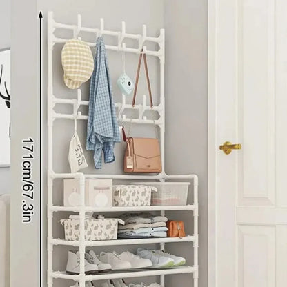 Multi-Layer Shoe Rack Organizer - DIY Clothes Storage, Load-Bearing Household Organizer, Multifunctional Hat Hanger for Shoes