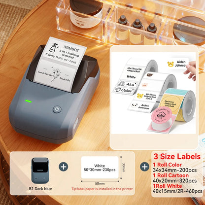 NIIMBOT B1 Portable 2-Inch Thermal Label Printer with Adhesive Tapes Bluetooth Mini Sticker Maker for Smartphone & PC