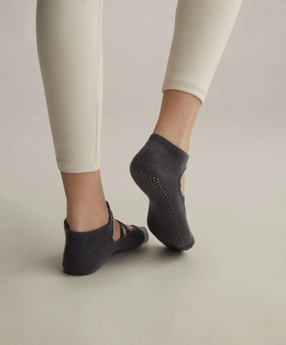 2 Pairs Women's Yoga Socks – Breathable Cotton, Sweat-Absorbent, Anti-Slip Silicone Grip for Pilates & Fitness