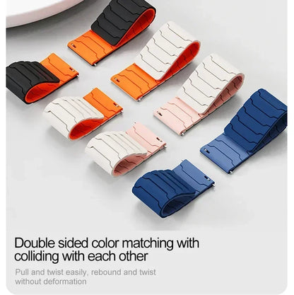 22mm Magnetic Silicone Watch Strap for NORTH EDGE APACHE-46 – Sport Replacement Wristband Bracelet Accessories