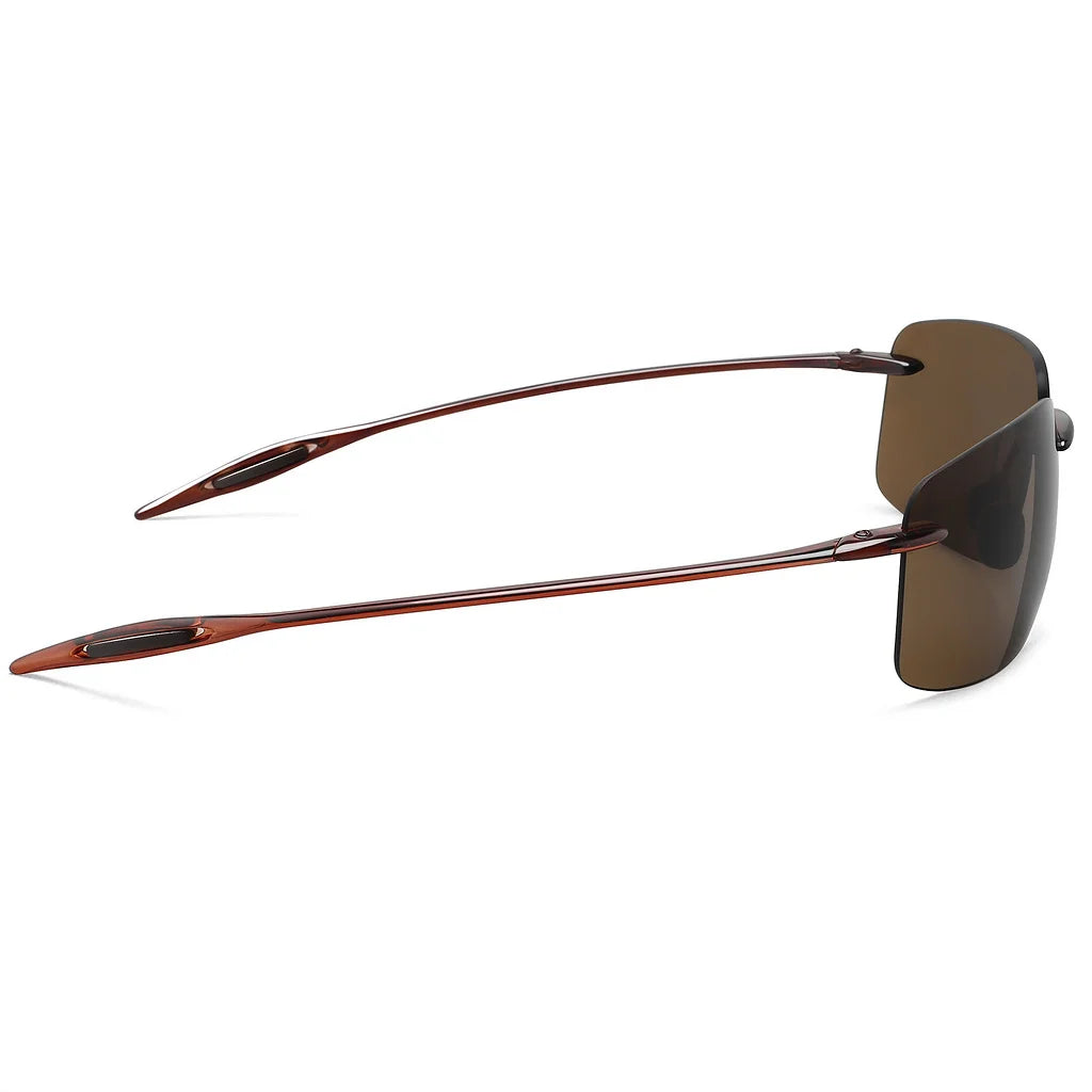 MAXJULI The Matrix Classic Polarized Sports Rimless Sunglasses – Ultralight Rectangle Frame for Men, Driving, UV400 Protection, Model MJ8009