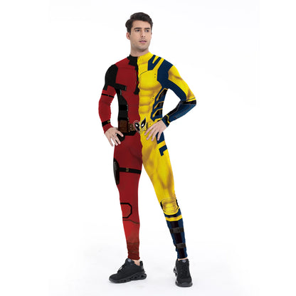 Wolverine Deadpool Cosplay Jumpsuit - Superhero Zentai Bodysuit for Kids & Adults, Halloween Party Costume