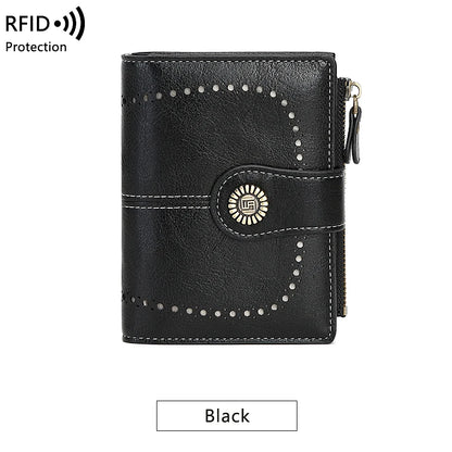 Fashionable Women’s Retro Short Wallet – PU Leather Multifunctional Handbag with Large Capacity, Multi-Card Slot & Coin Pocket