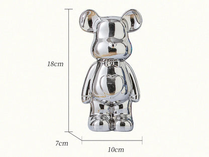 Aesthetic Ceramic Teddy Bear Statue – 17/27cm Bear Figurine Home Decor Ornament