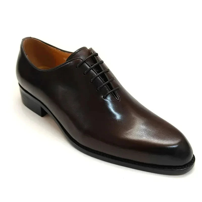 Men’s Handmade Leather Oxford Shoes - Comfortable Lace-Up Business & Office Dress Shoes
