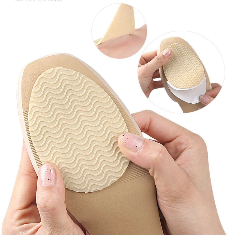 Rubber Shoe Sole Protector - Wear-Resistant Non-Slip Forefoot Mat, Self-Adhesive High Heel Cushion Pads