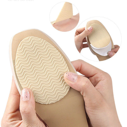 Rubber Shoe Sole Protector - Wear-Resistant Non-Slip Forefoot Mat, Self-Adhesive High Heel Cushion Pads